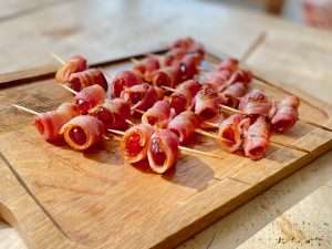 cherries wrapped in bacon