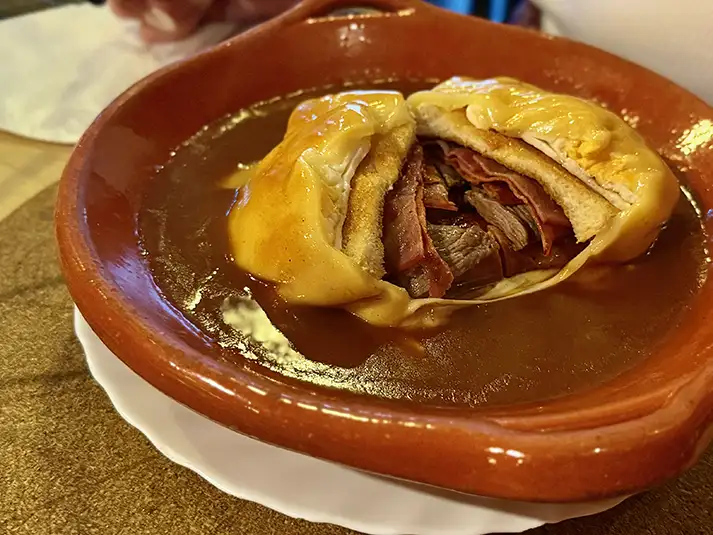 Francesinha da Norte at Tasca Do Ricky, cut open