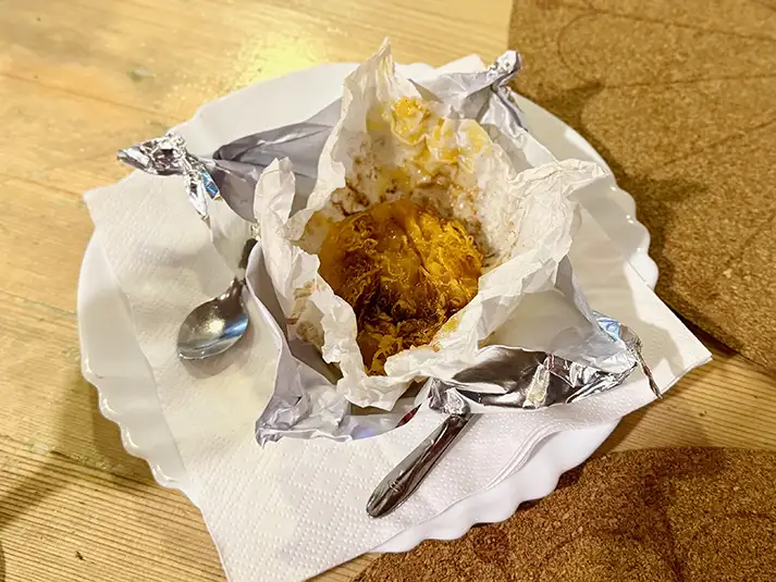 Dom Rodrigo — a traditional Algarve treat made from egg yolks, sugar, ground almonds, cinnamon, and fios de ovos - at Tasca Do Ricky
